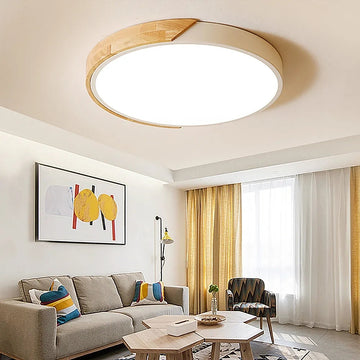 Modern LED Drum Shaped Medium Flush Mount Ceiling Light in White Dimmable